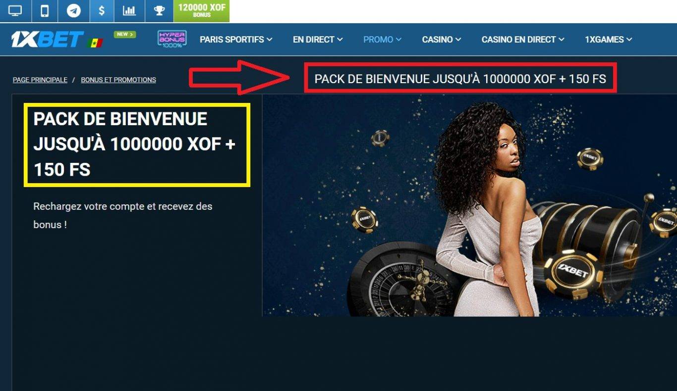 Bonifications et promotions à l’inscription 1xBet en ligne